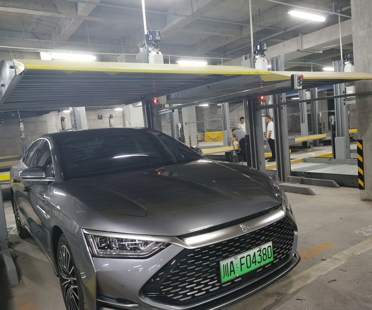 白玉2層簡易升降立體停車場安裝